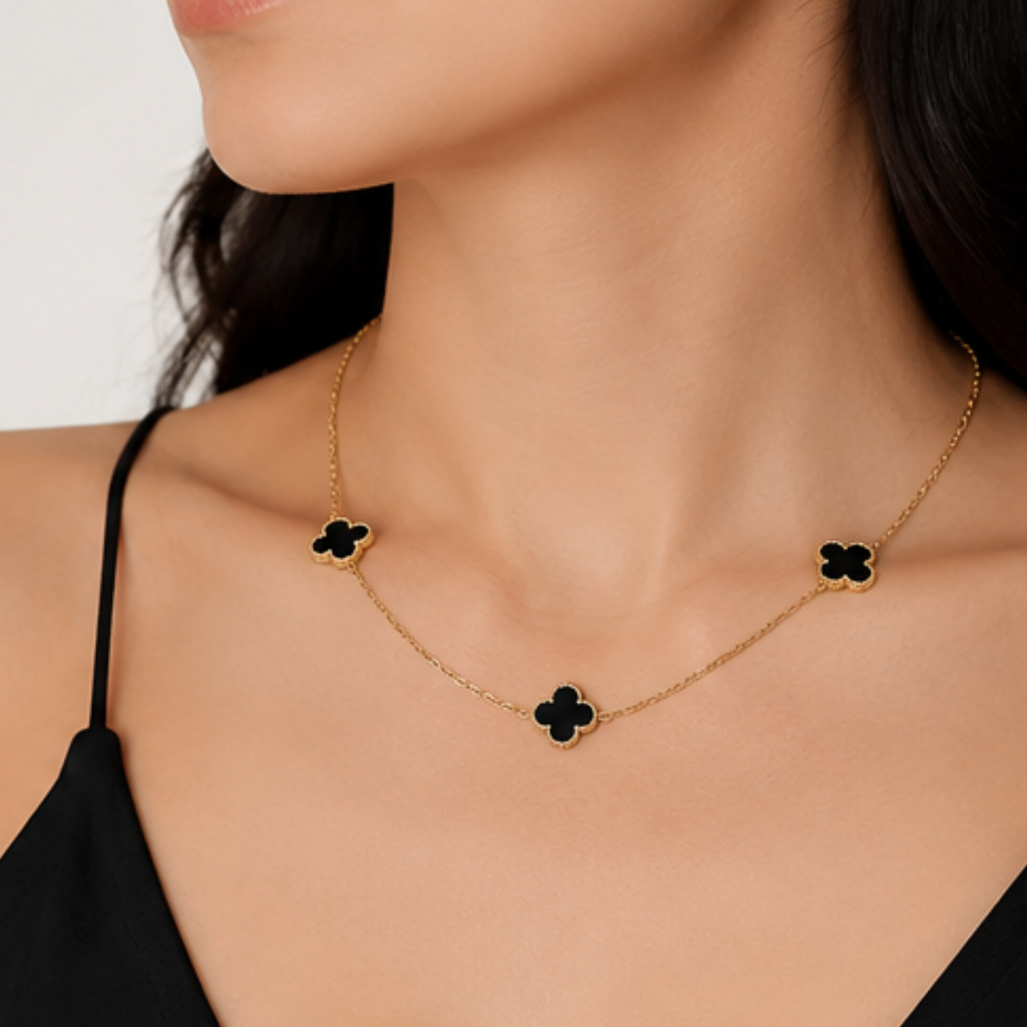 Collier Trèfle Noir