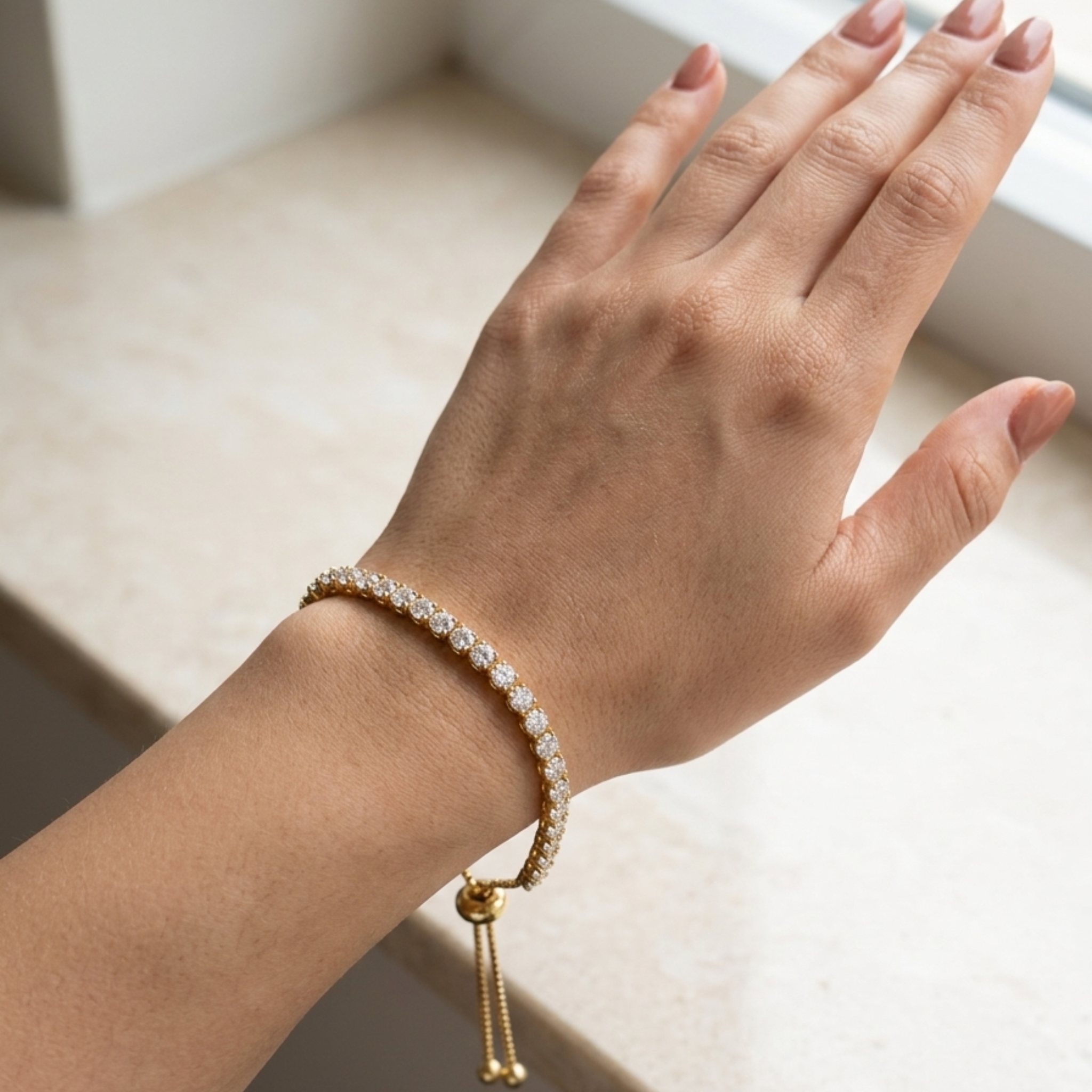 Bracelet Tennis Éclat Doré